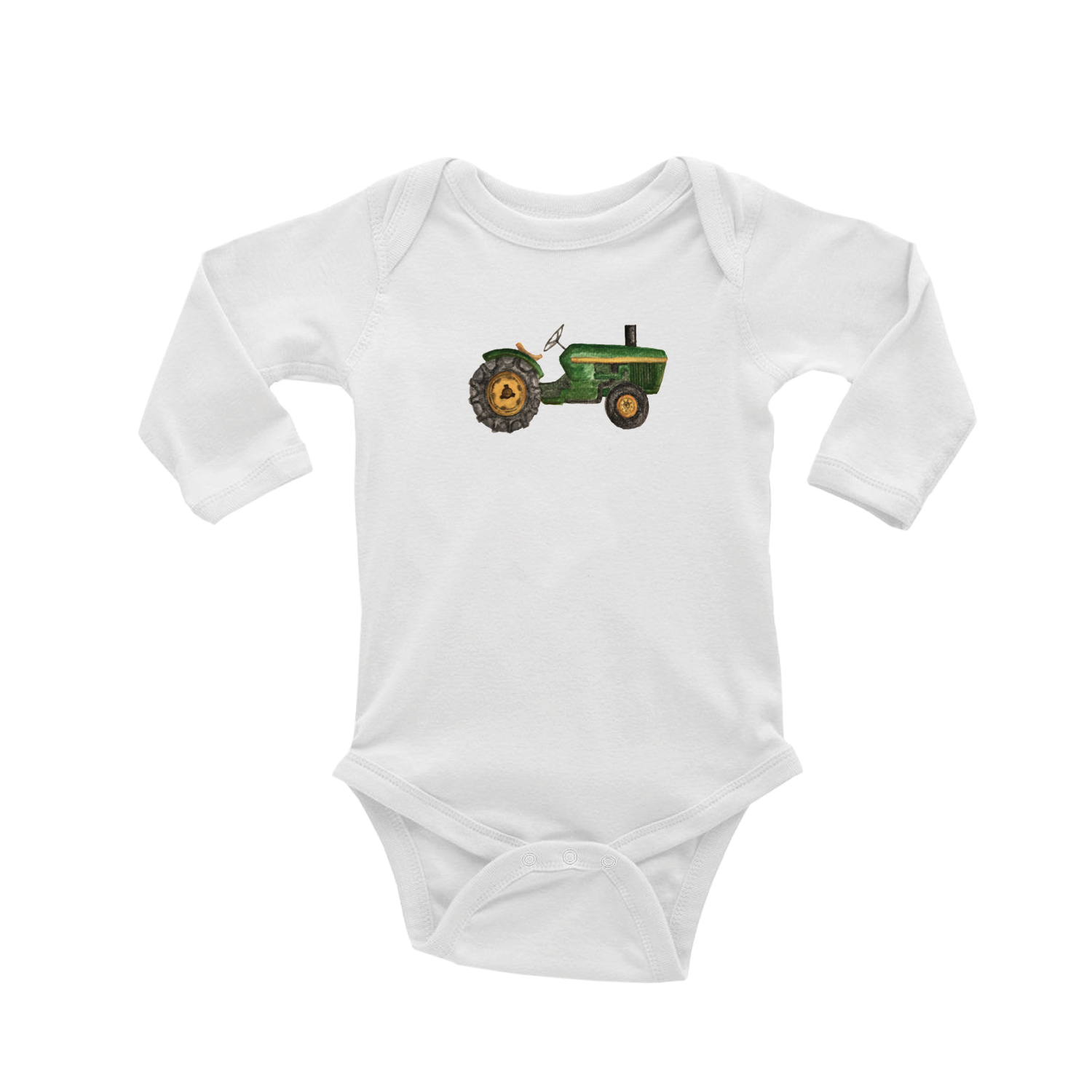 tractor baby snap up long sleeve