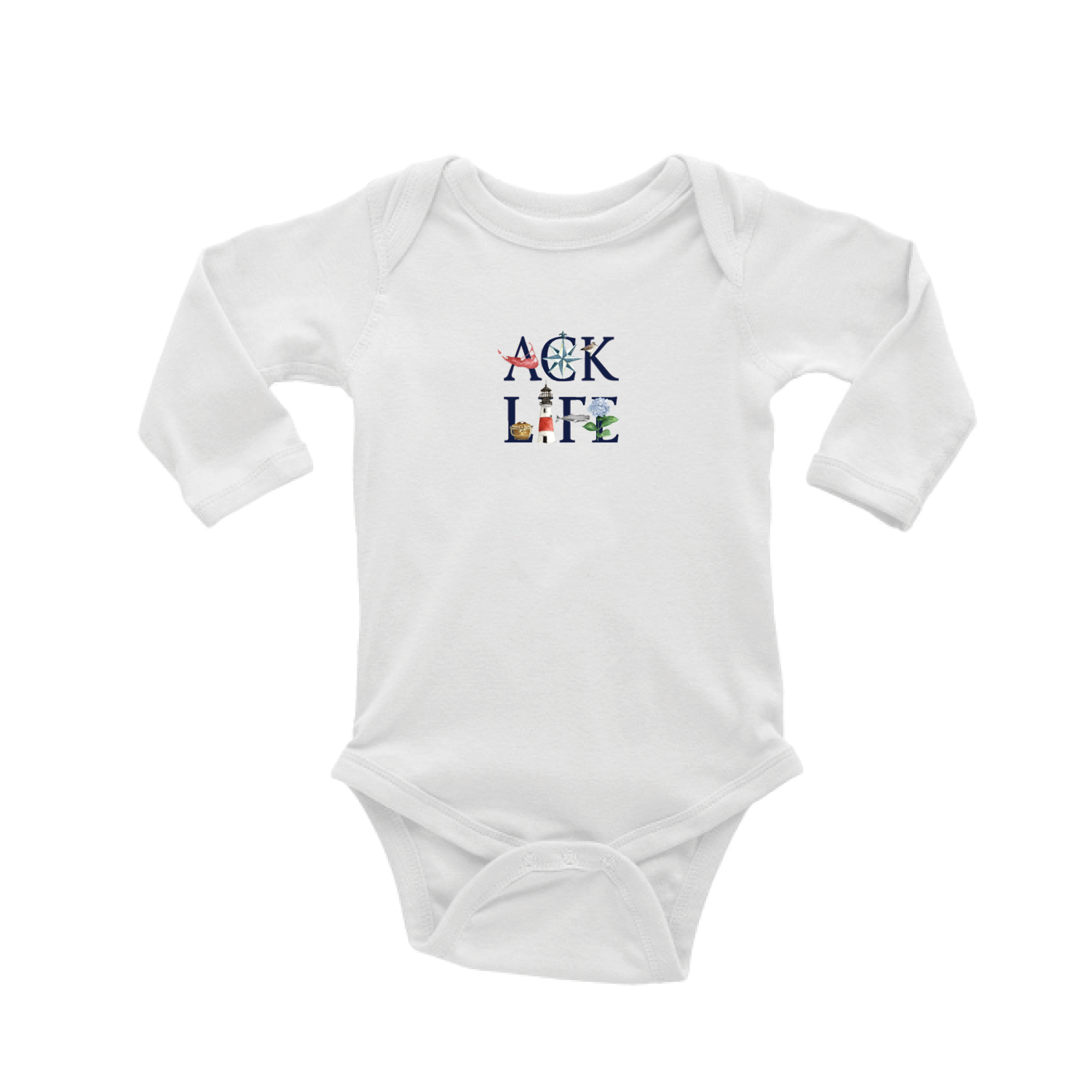 ACK LIFE Nantucket baby snap up long sleeve