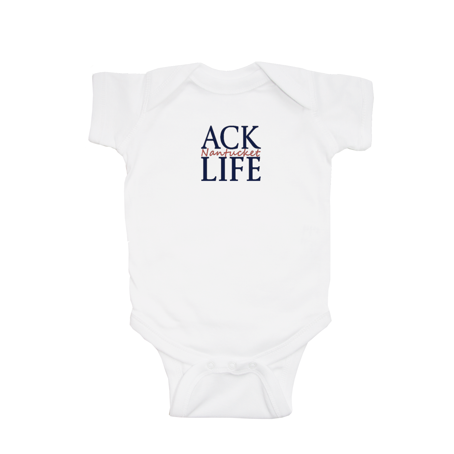 ACK Life Nantucket in nantucket red baby snap up short sleeve