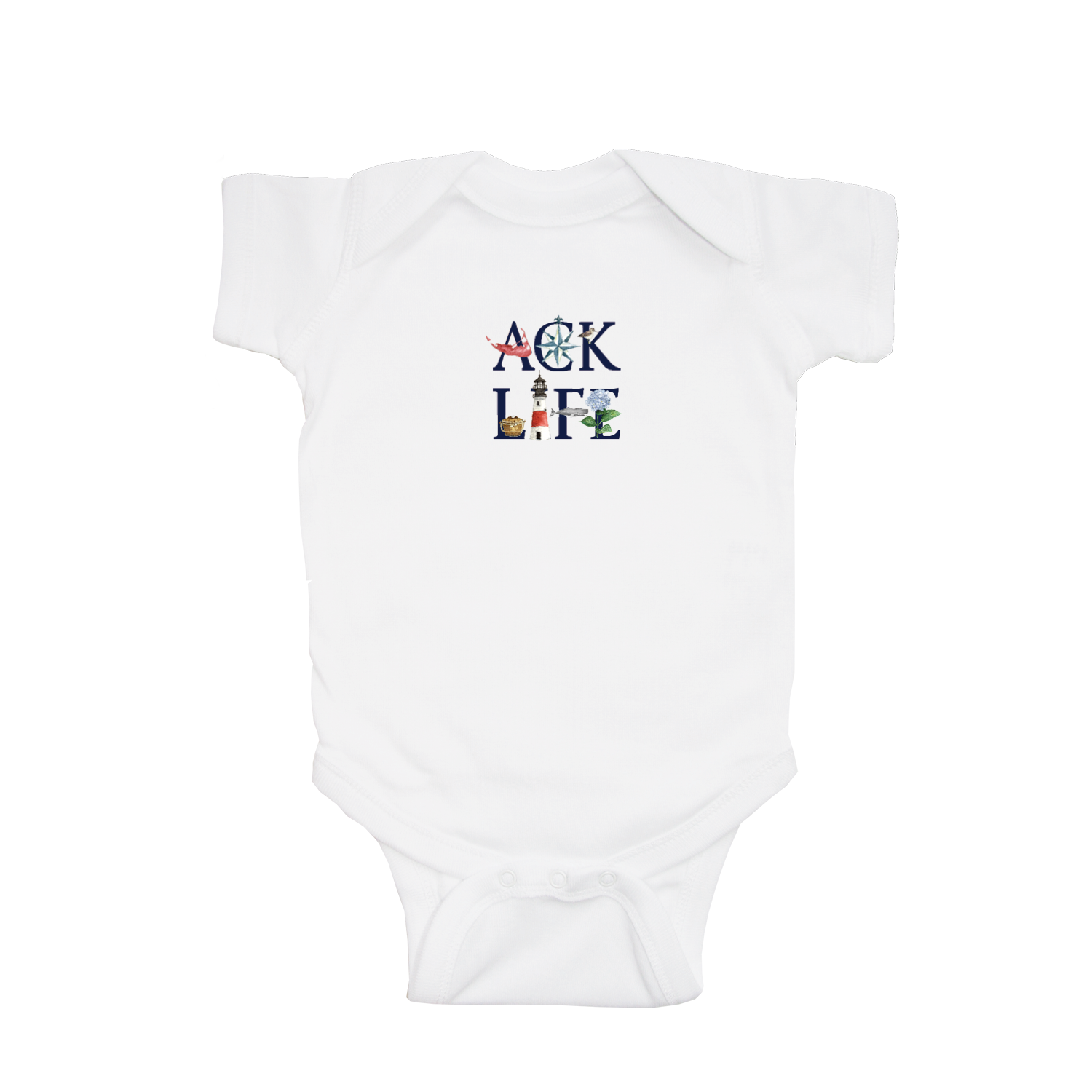 ACK LIFE Nantucket baby snap up short sleeve