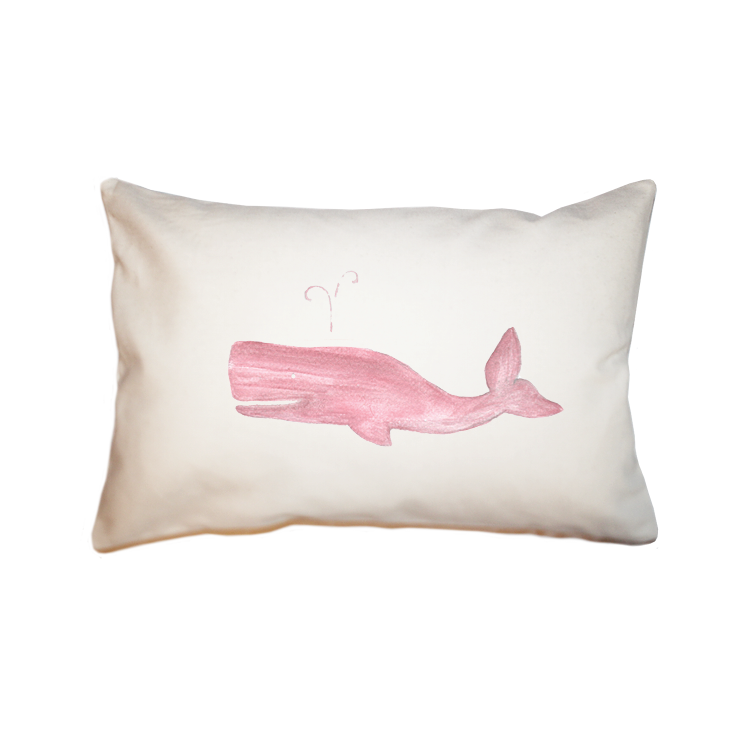 pink whale large rectangle pillow