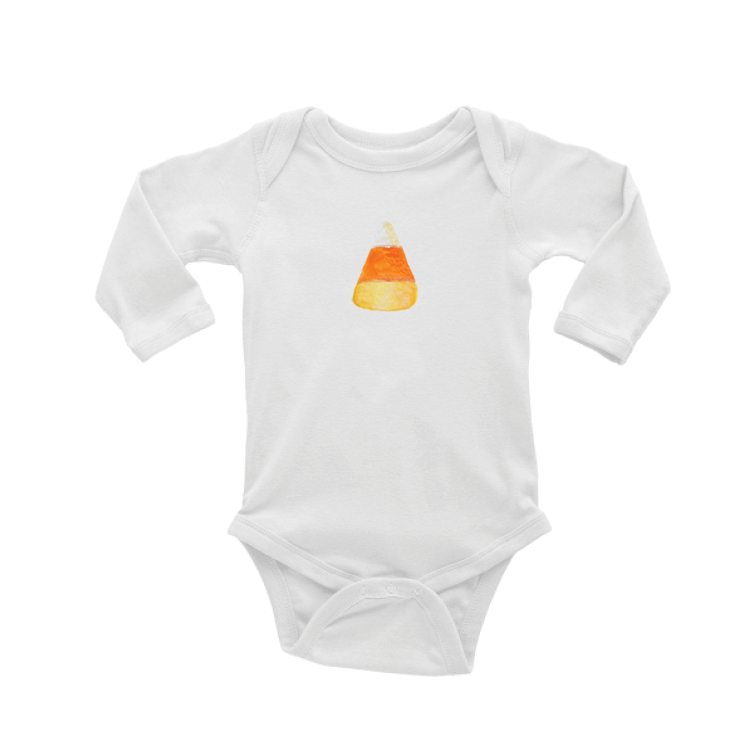 candy corn baby snap up long sleeve