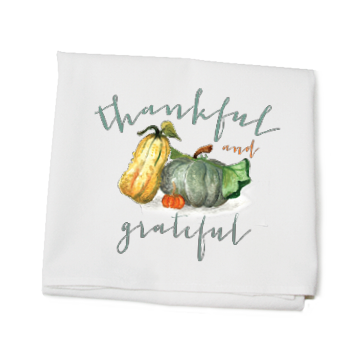 thankful grateful flour sack towel