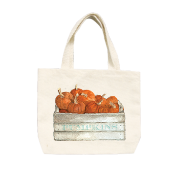 pumpkins in crate small tote