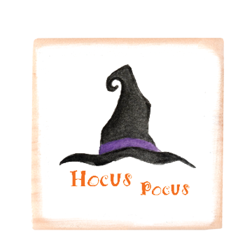 hocus pocus square wood block