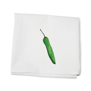 green chili pepper flour sack towel
