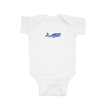blue whale baby snap up short sleeve