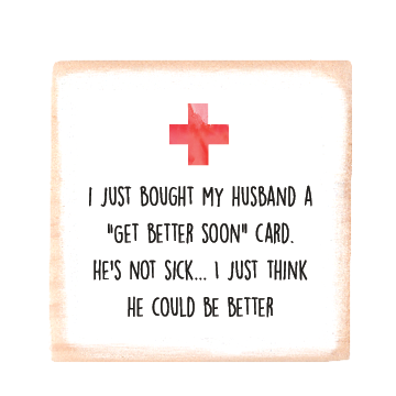 husband painted red cross square wood block