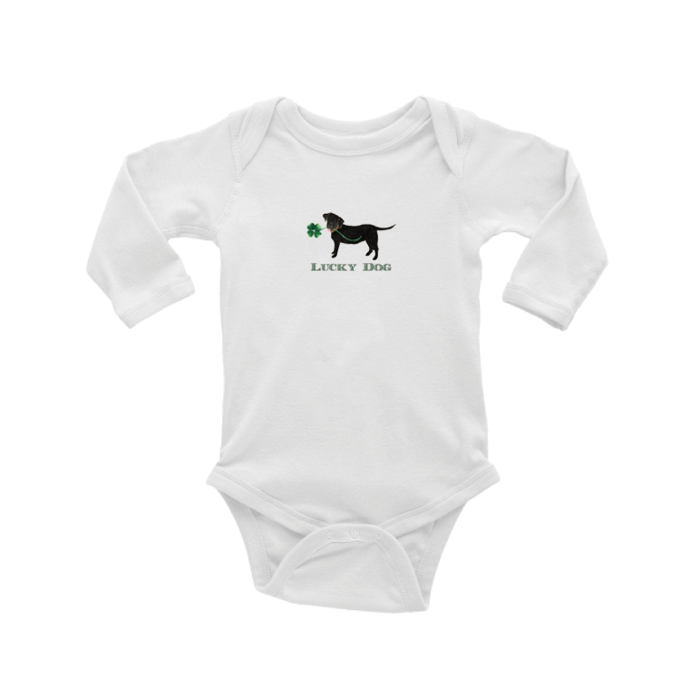 lucky dog baby snap up long sleeve