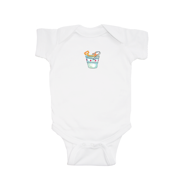 bucket and shovel with star fish baby snap up short sleeve