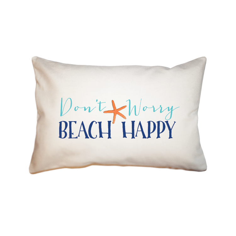 don't worry beach large rectangle pillow