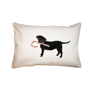 lab with candy cane  small accent pillow