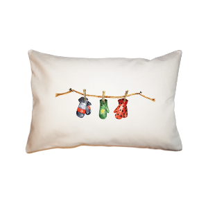 mittens on the line  small accent pillow