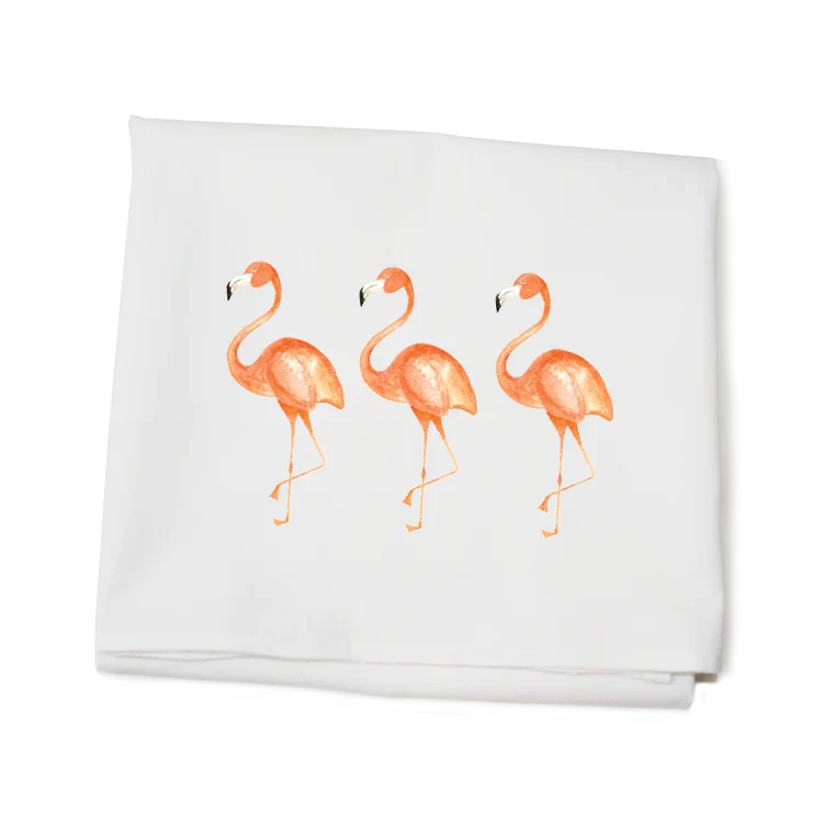 flamingo flour sack towel