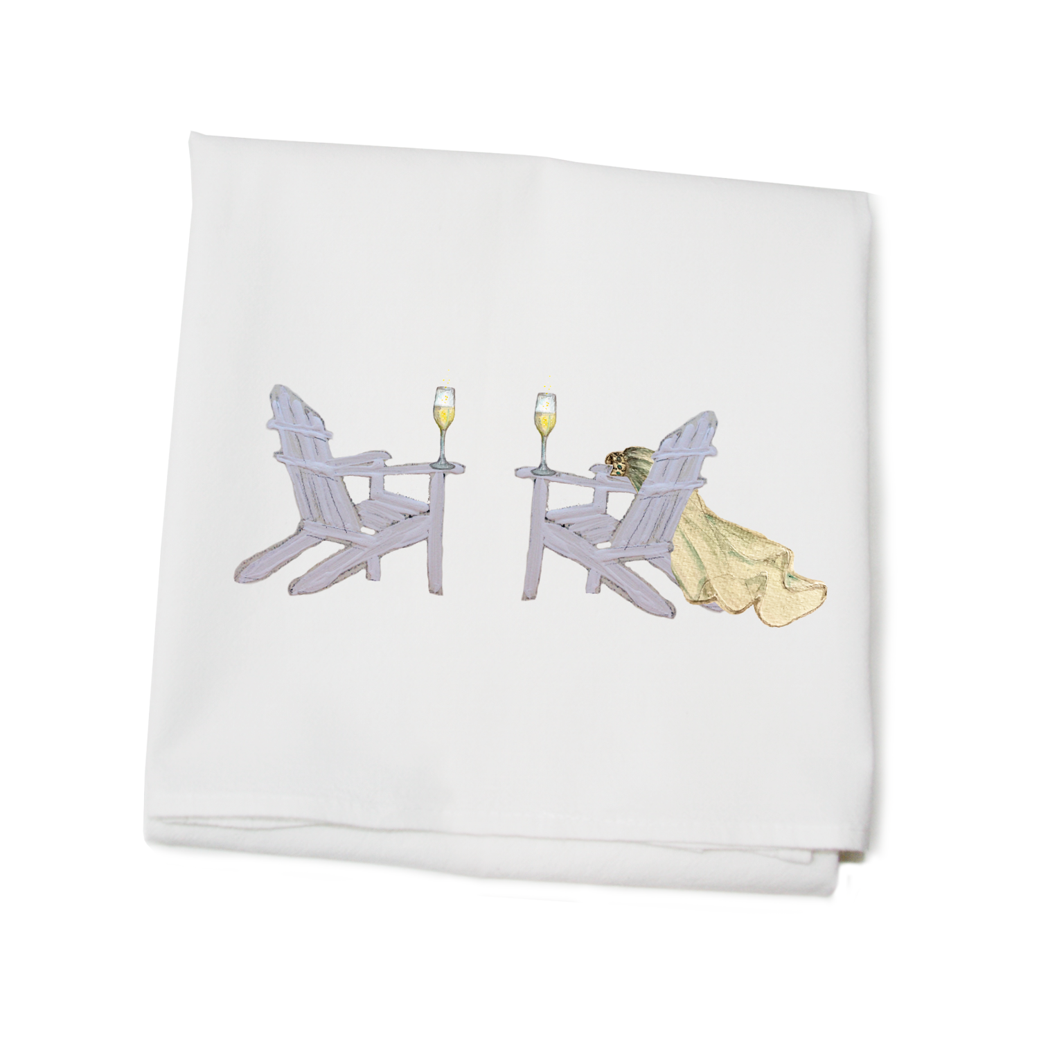 wedding adirondak chairs flour sack towel