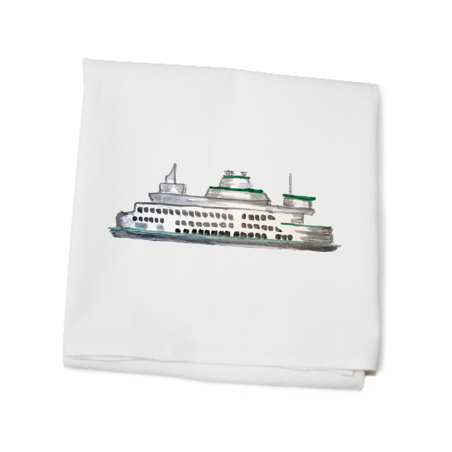 seattle ferry flour sack towel