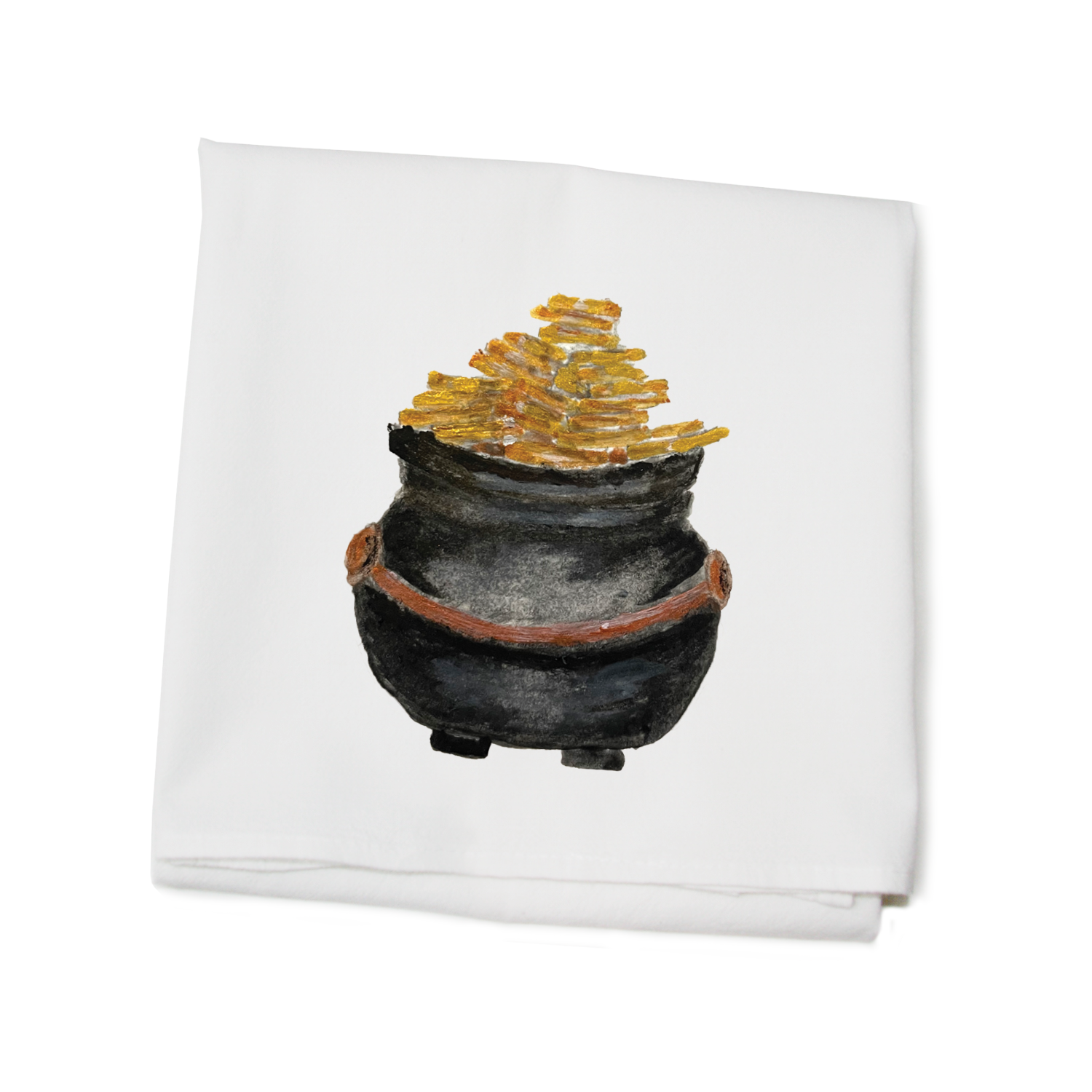 pot of gold flour sack towel