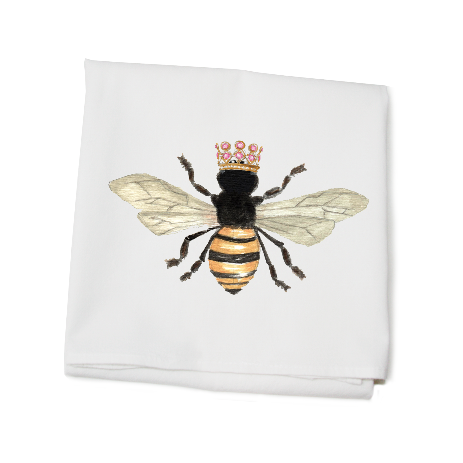 queen bee with crown flour sack towel