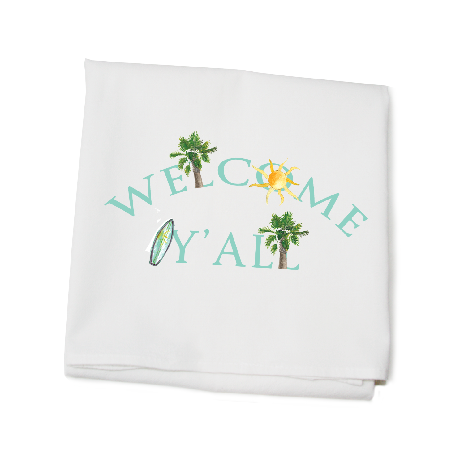 welcome y'all flour sack towel