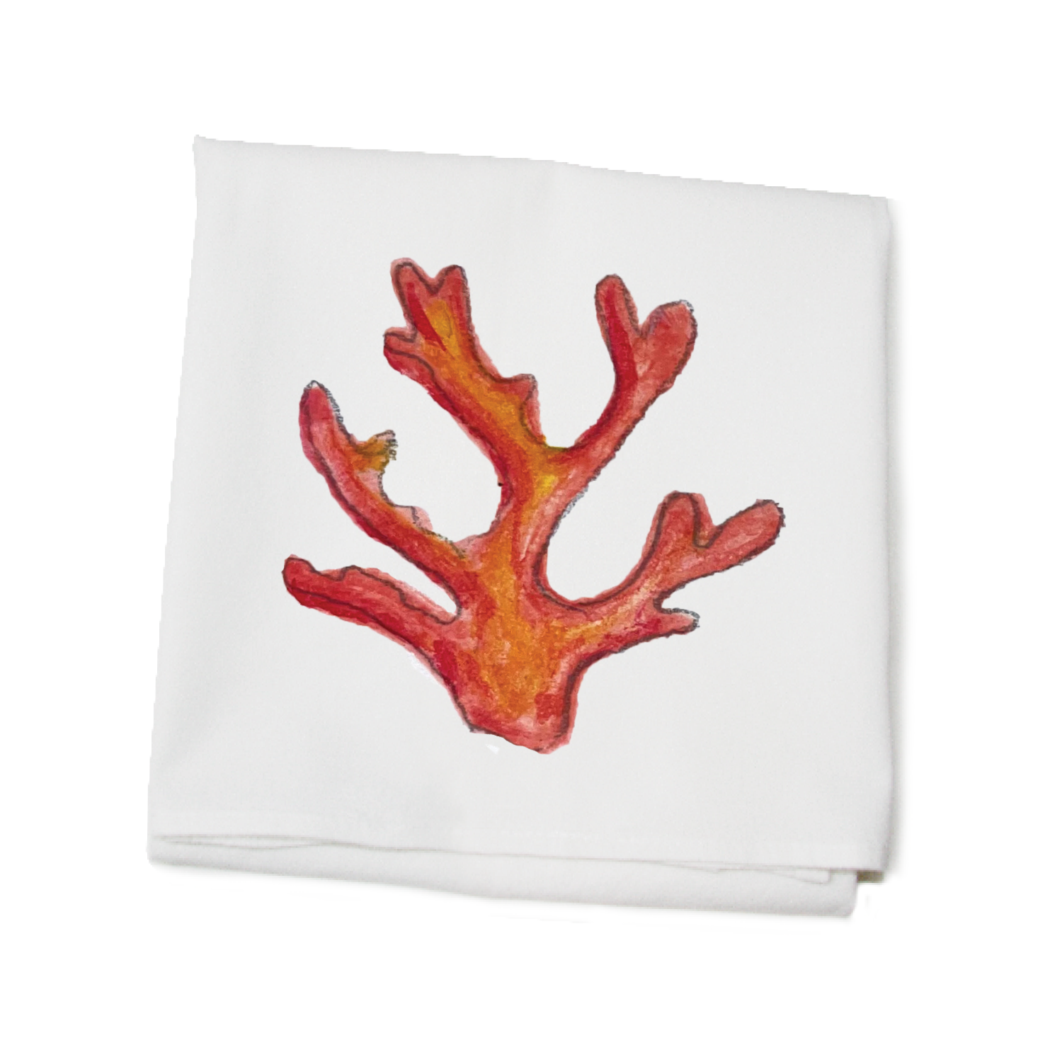coral orange flour sack towel