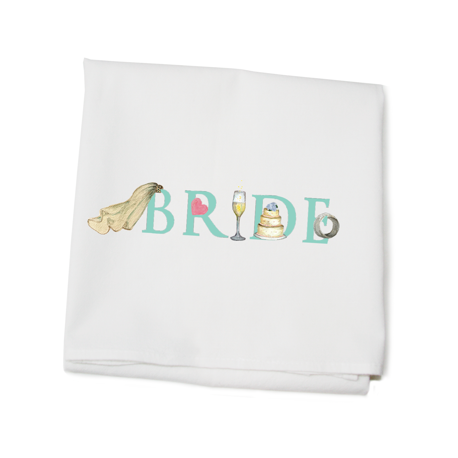 bride illu-stated flour sack towel