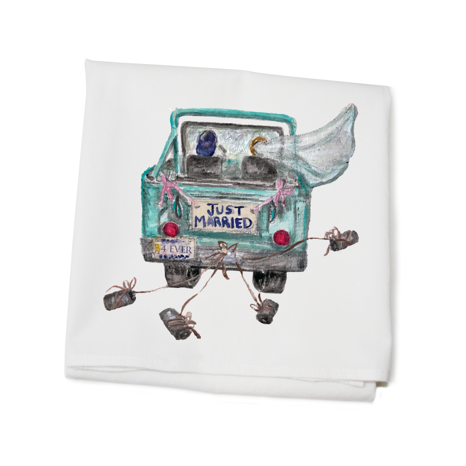 just married 4 ever jeep flour sack towel