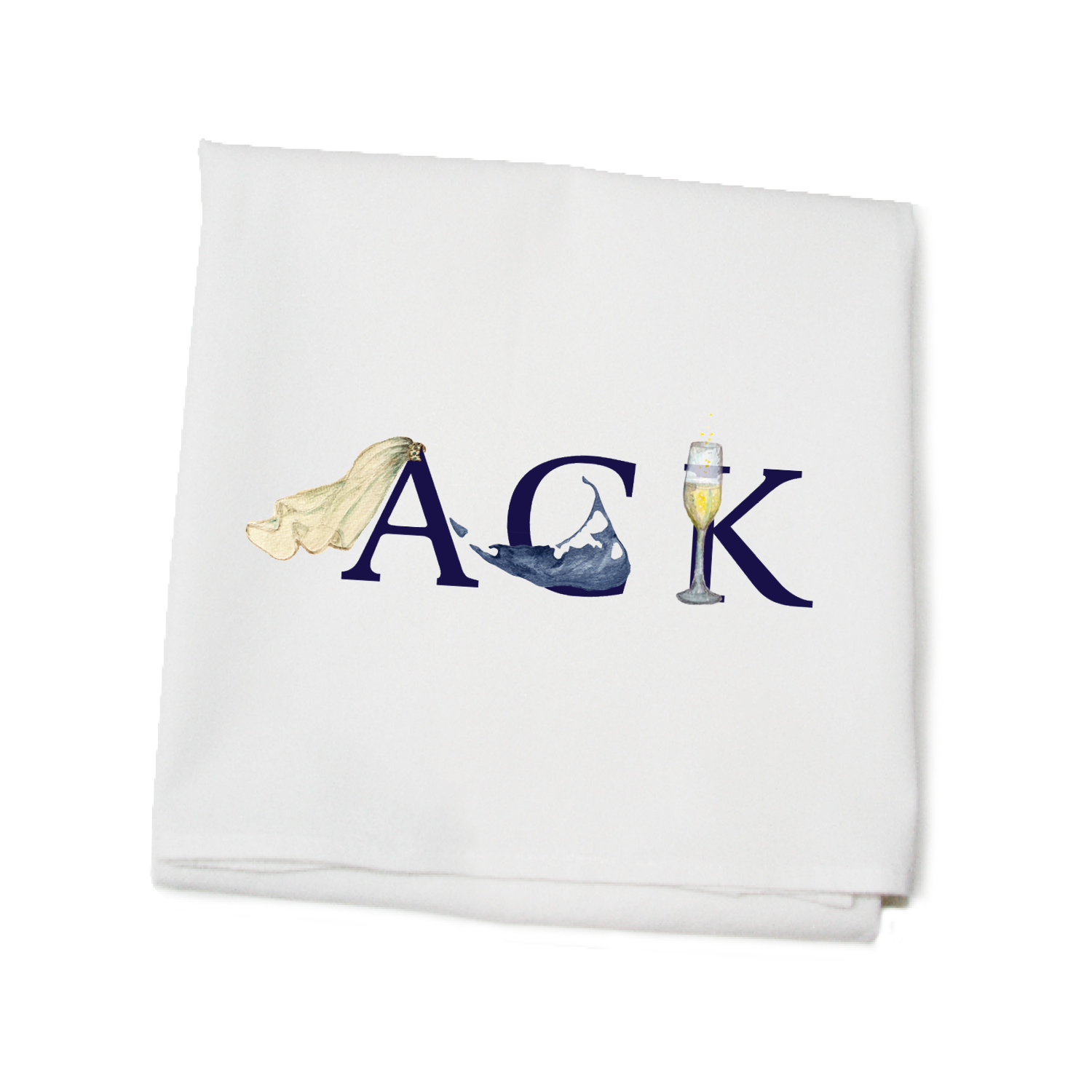 ACK wedding flour sack towel