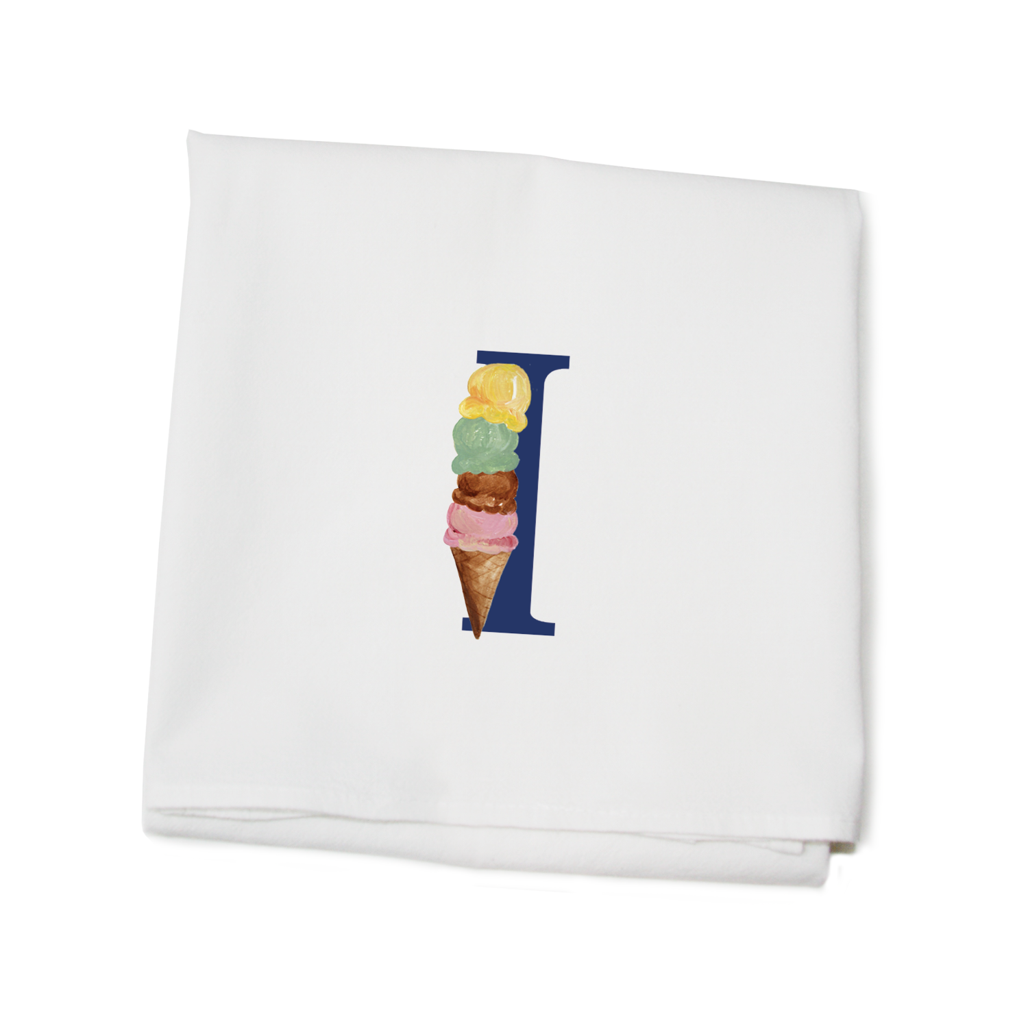 nautical alphabet - I flour sack towel