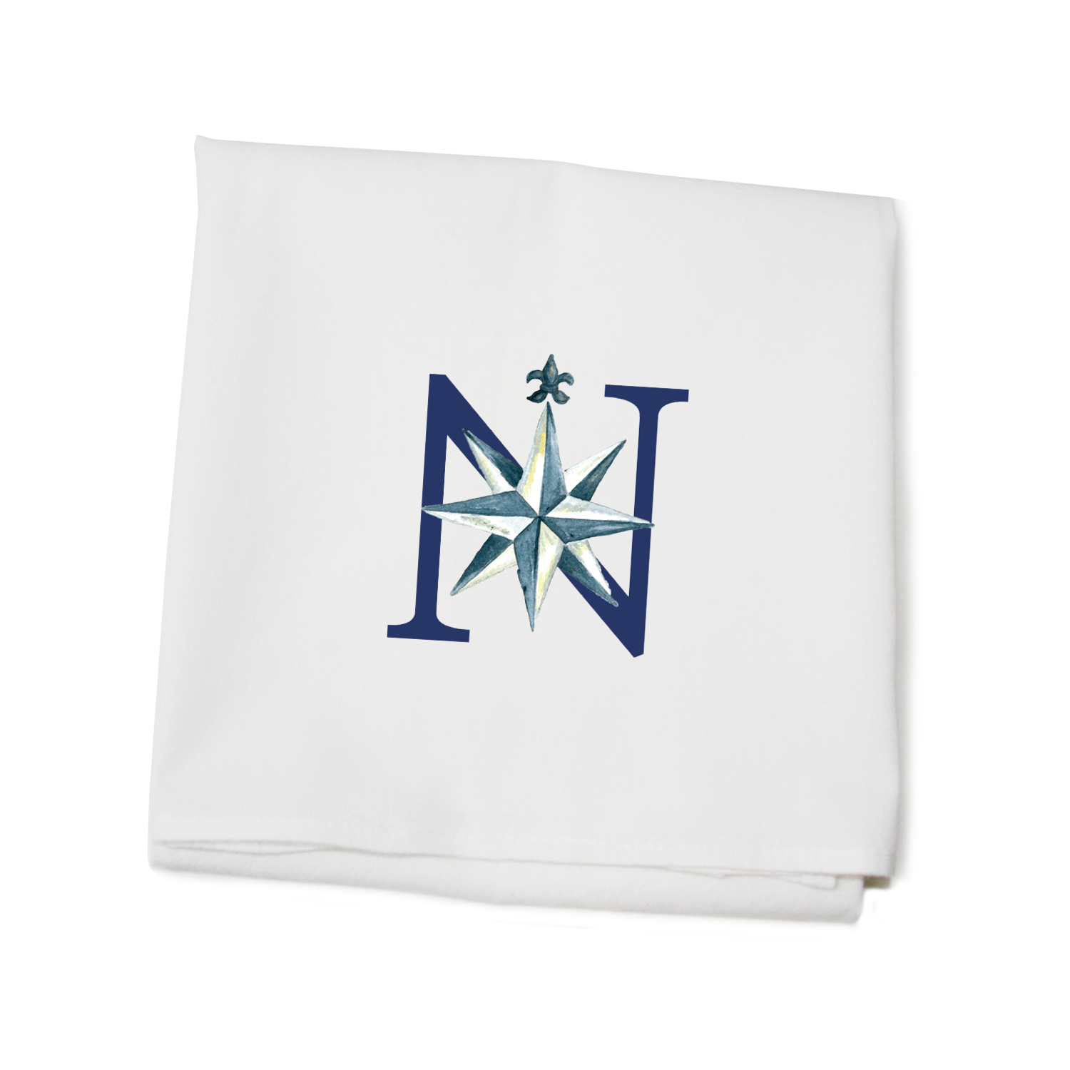 nautical alphabet - N flour sack towel