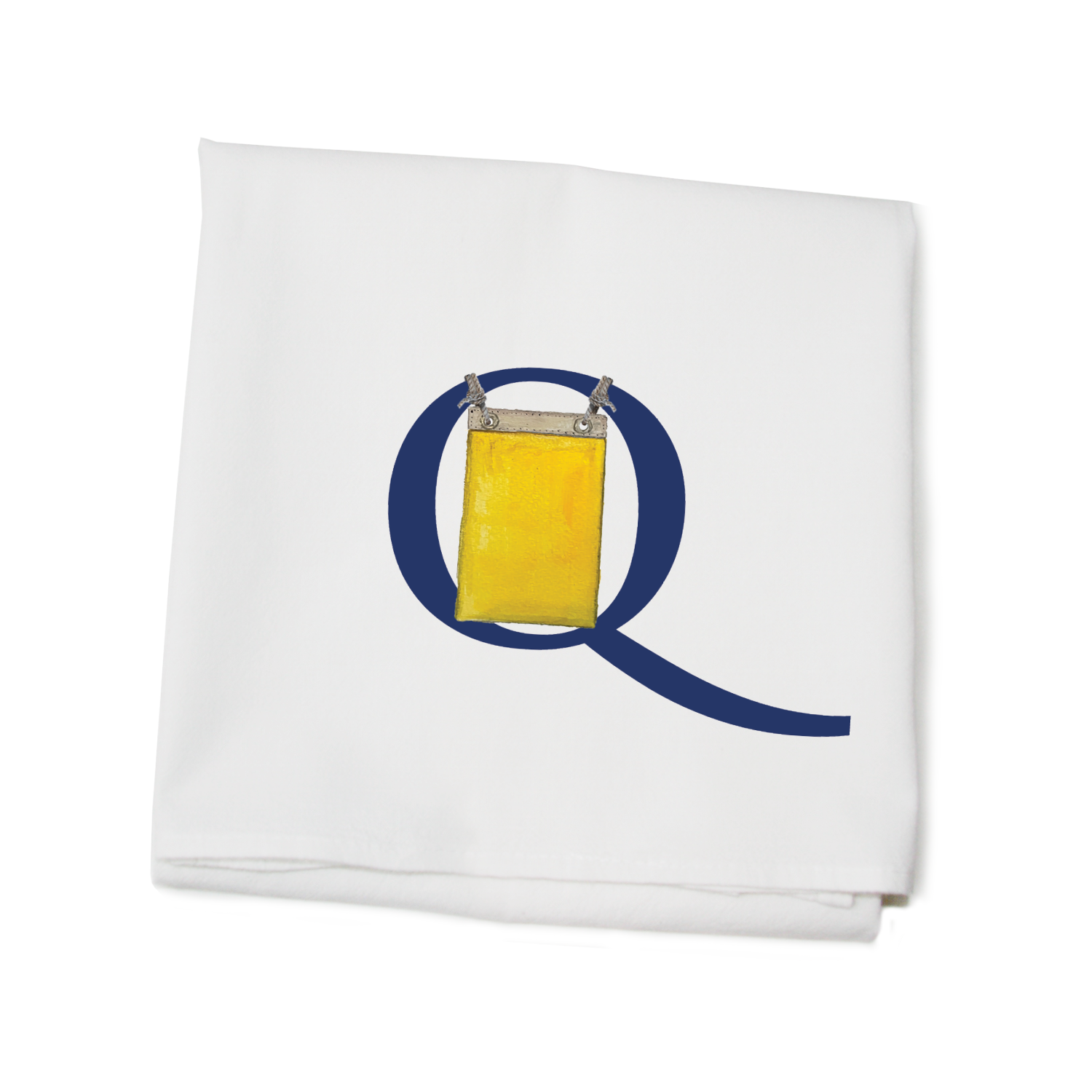 nautical alphabet - Q flour sack towel