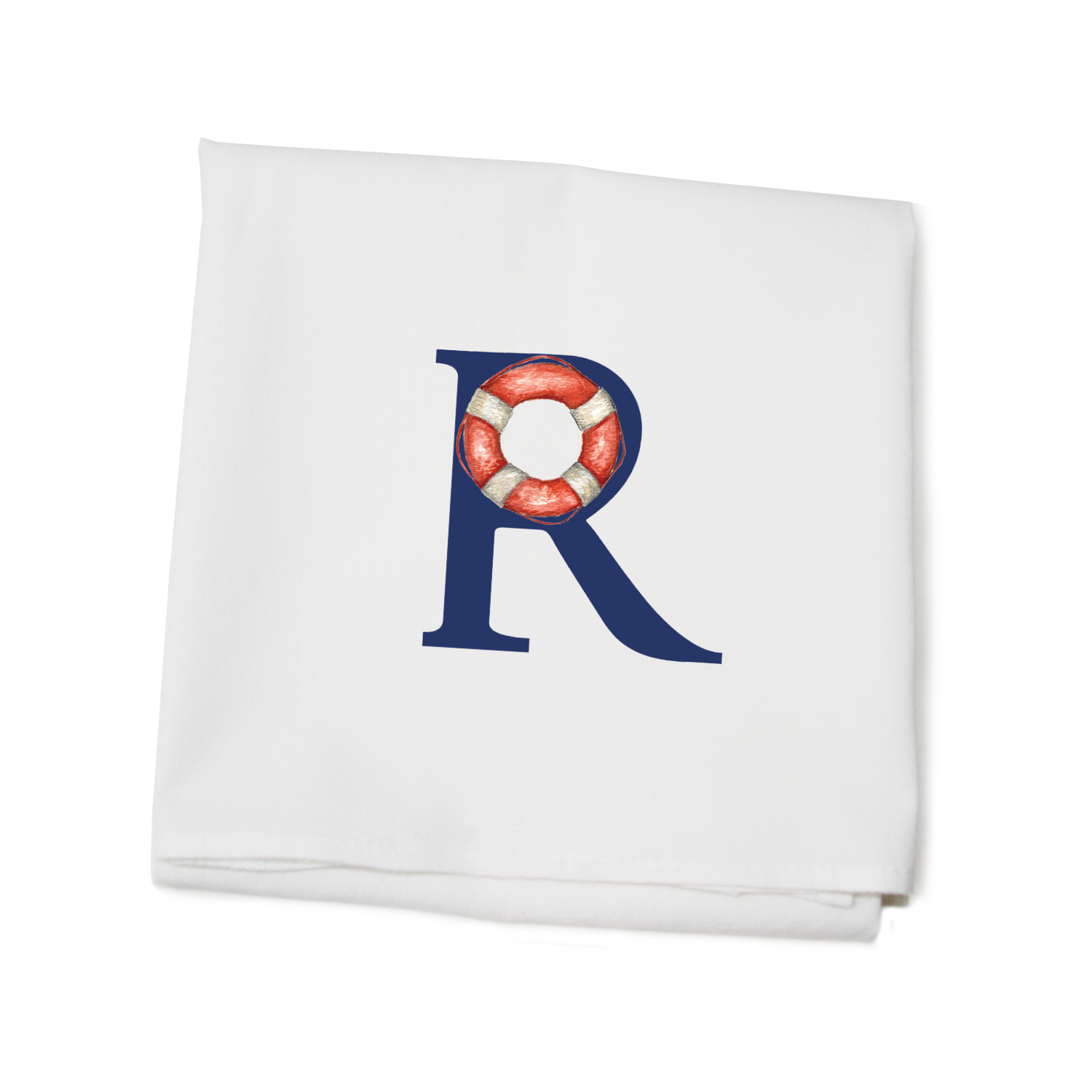 nautical alphabet - R flour sack towel