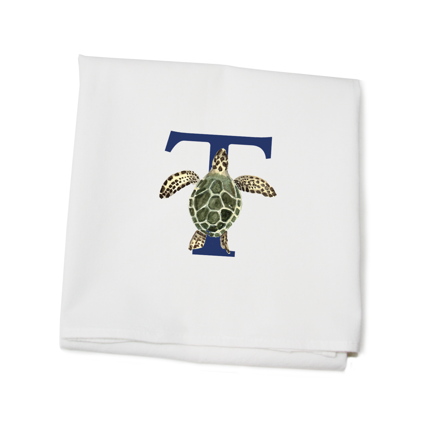 nautical alphabet - T flour sack towel