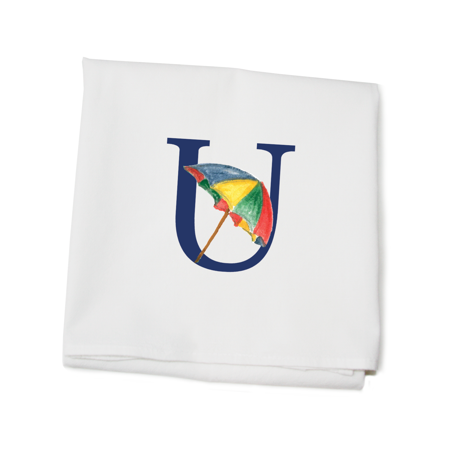 nautical alphabet - U flour sack towel