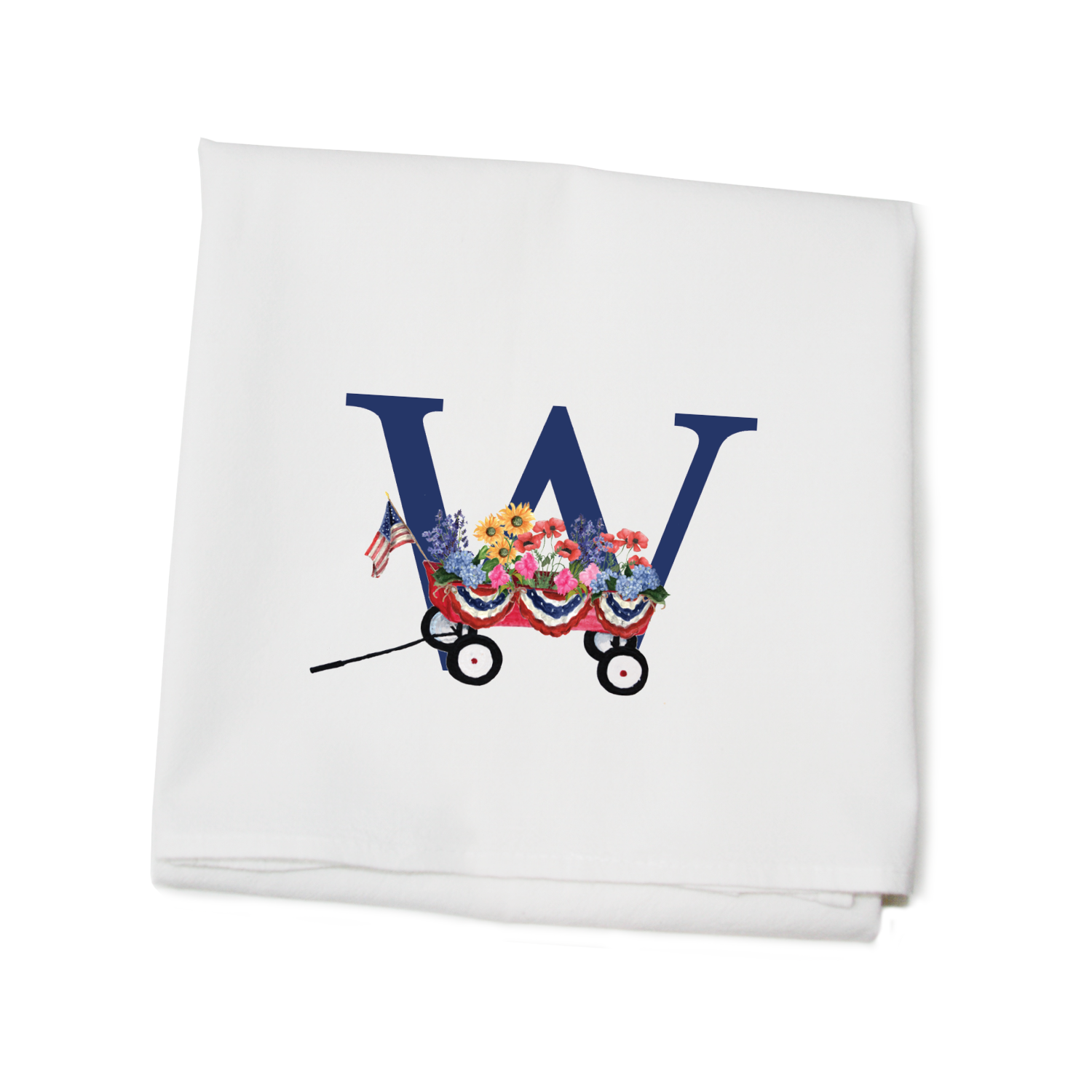 nautical alphabet - W flour sack towel