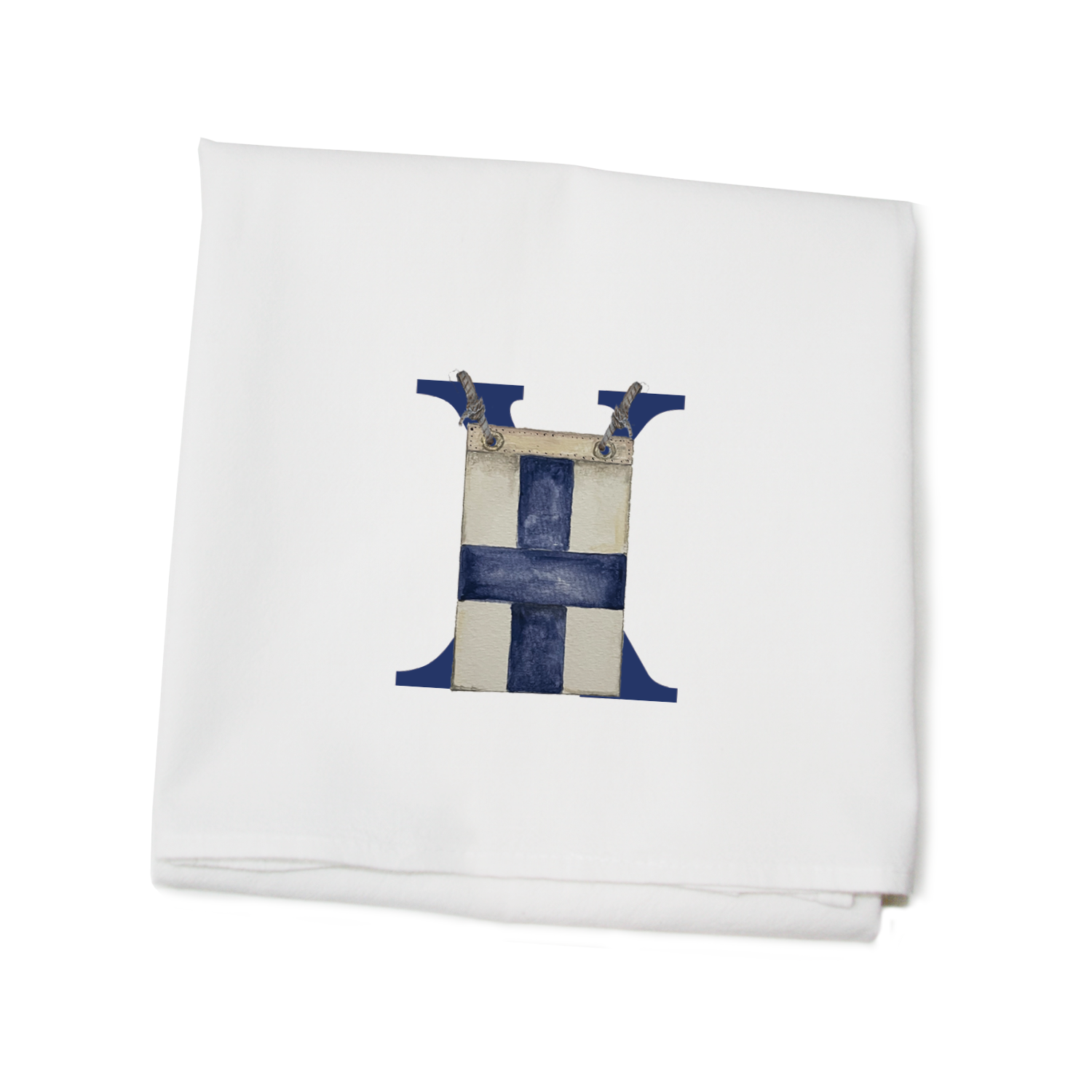 nautical alphabet - X flour sack towel