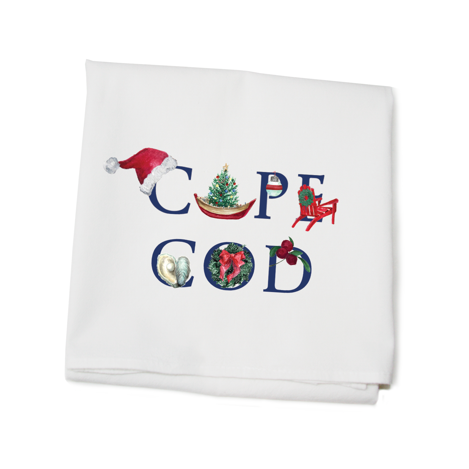 cape cod holiday flour sack towel