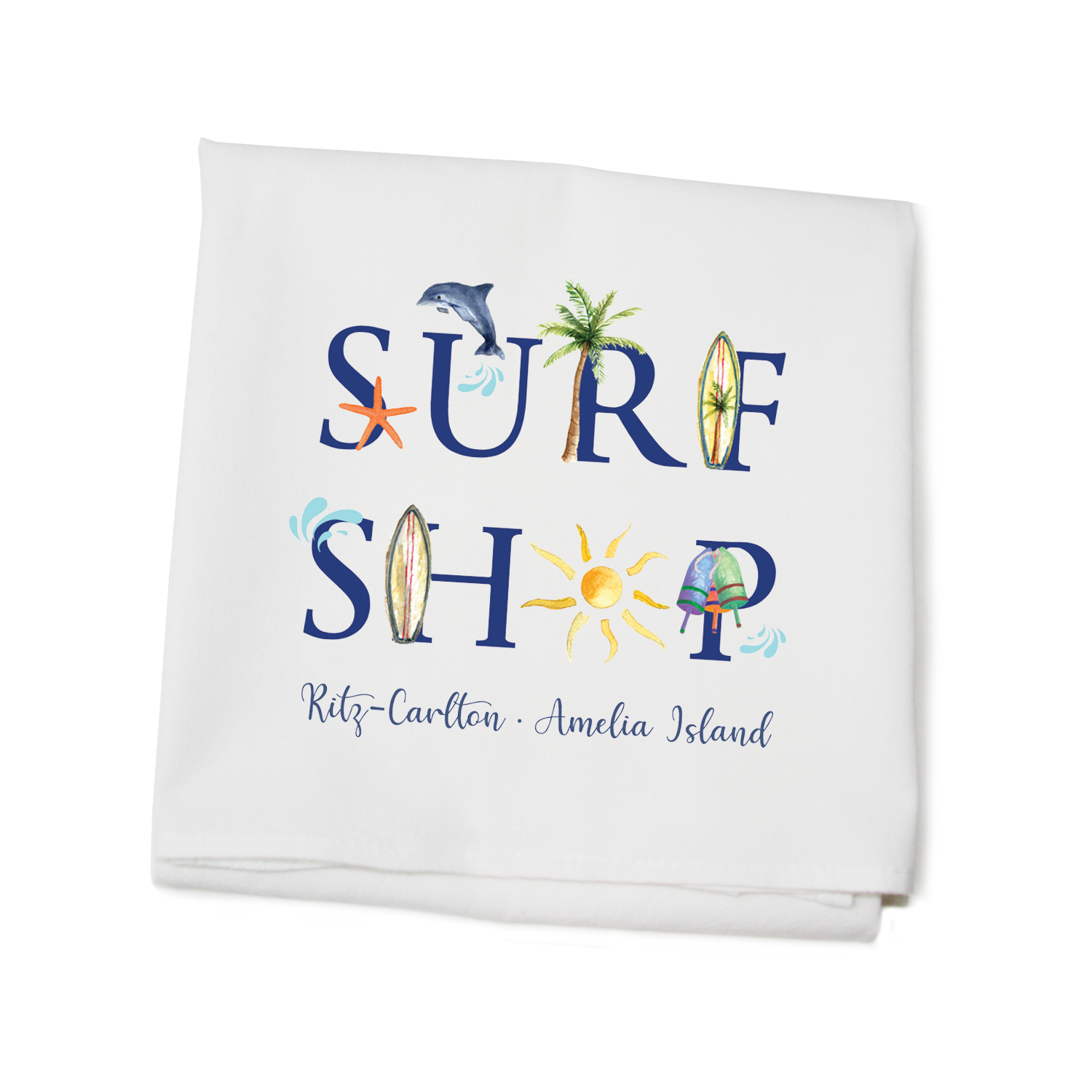 surf shop ritz carlton flour sack towel