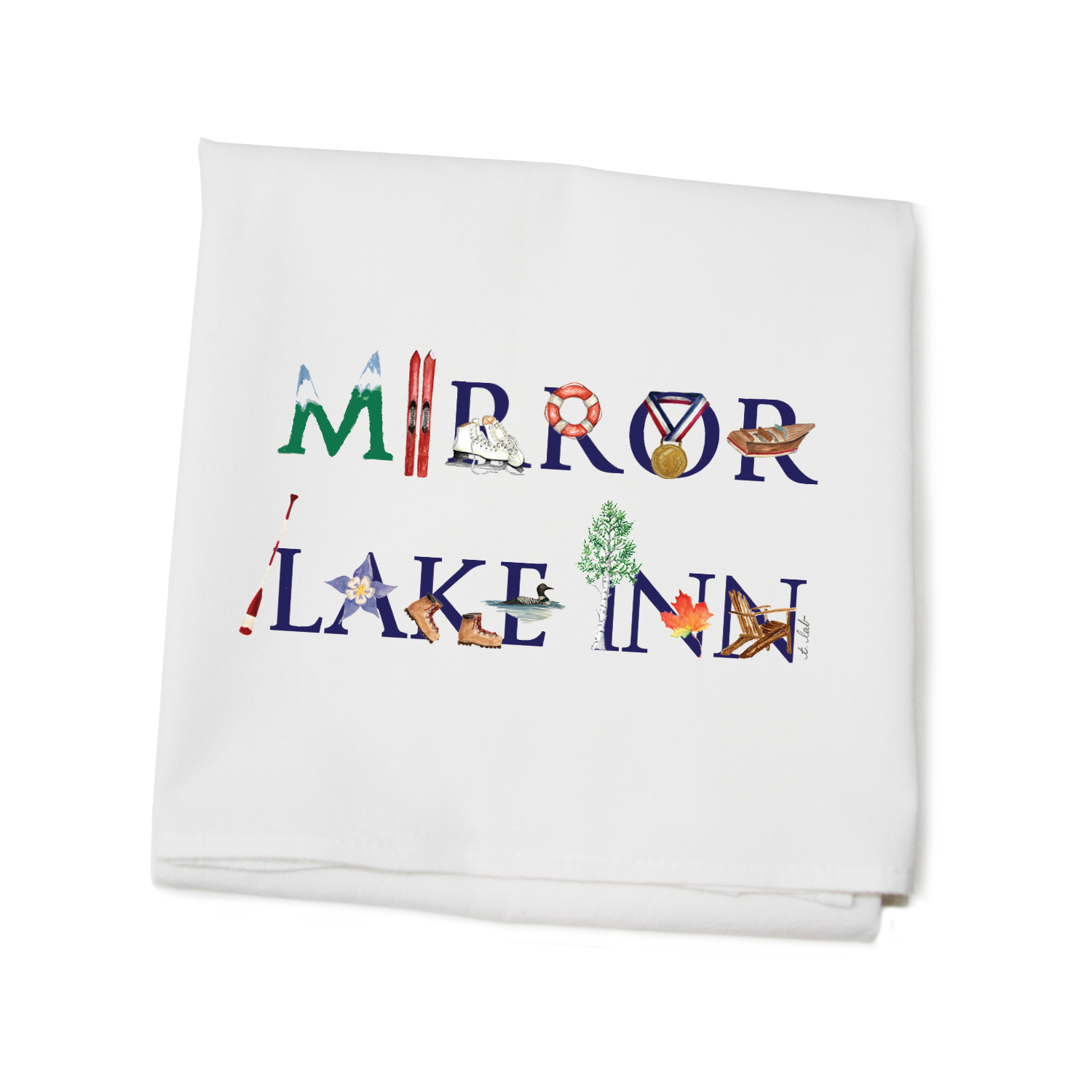 mirror lake inn flour sack towel