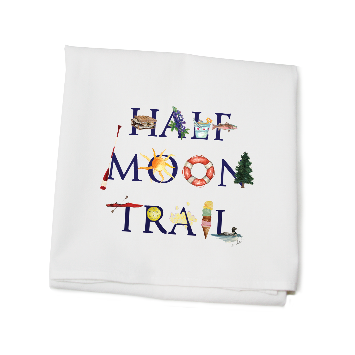 half moon trail flour sack towel