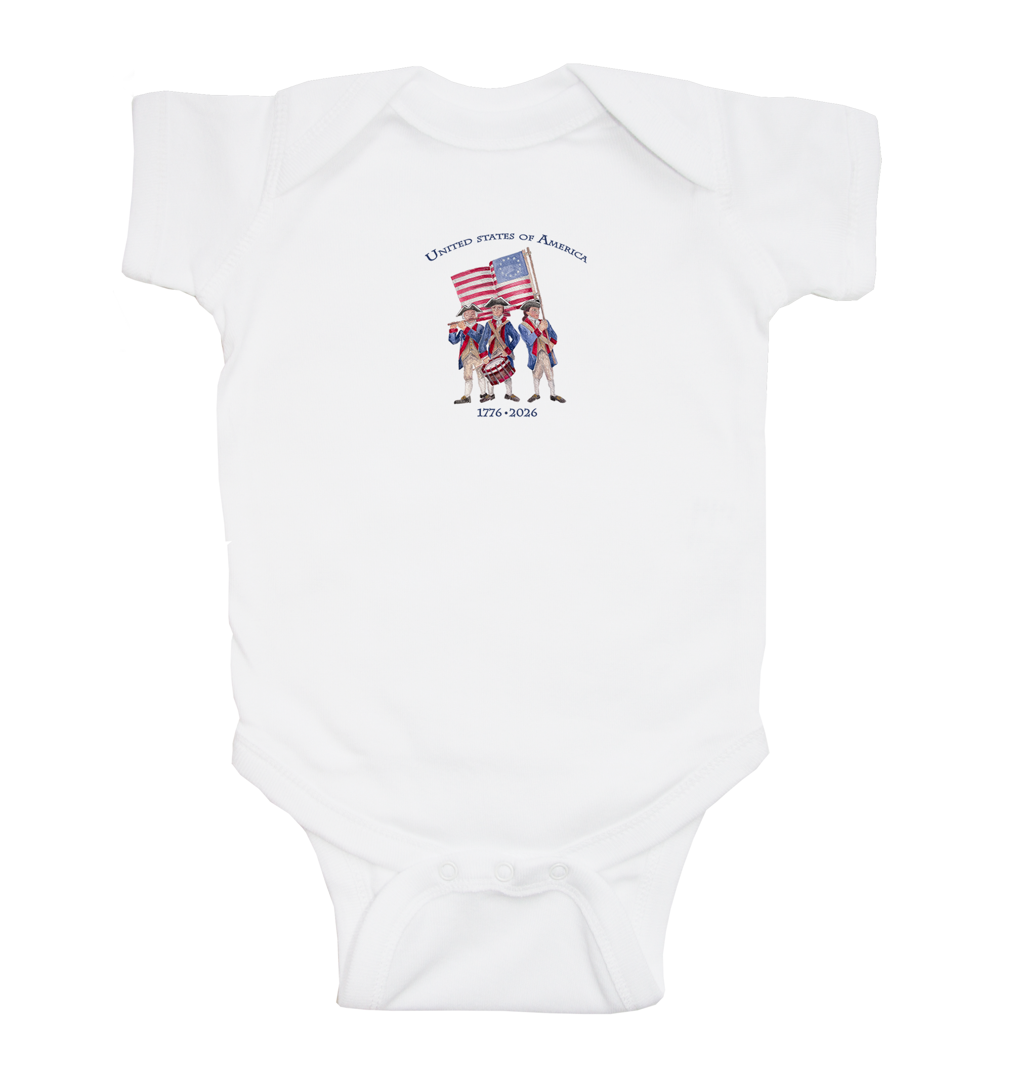 fife and drum baby snap up short sleeve