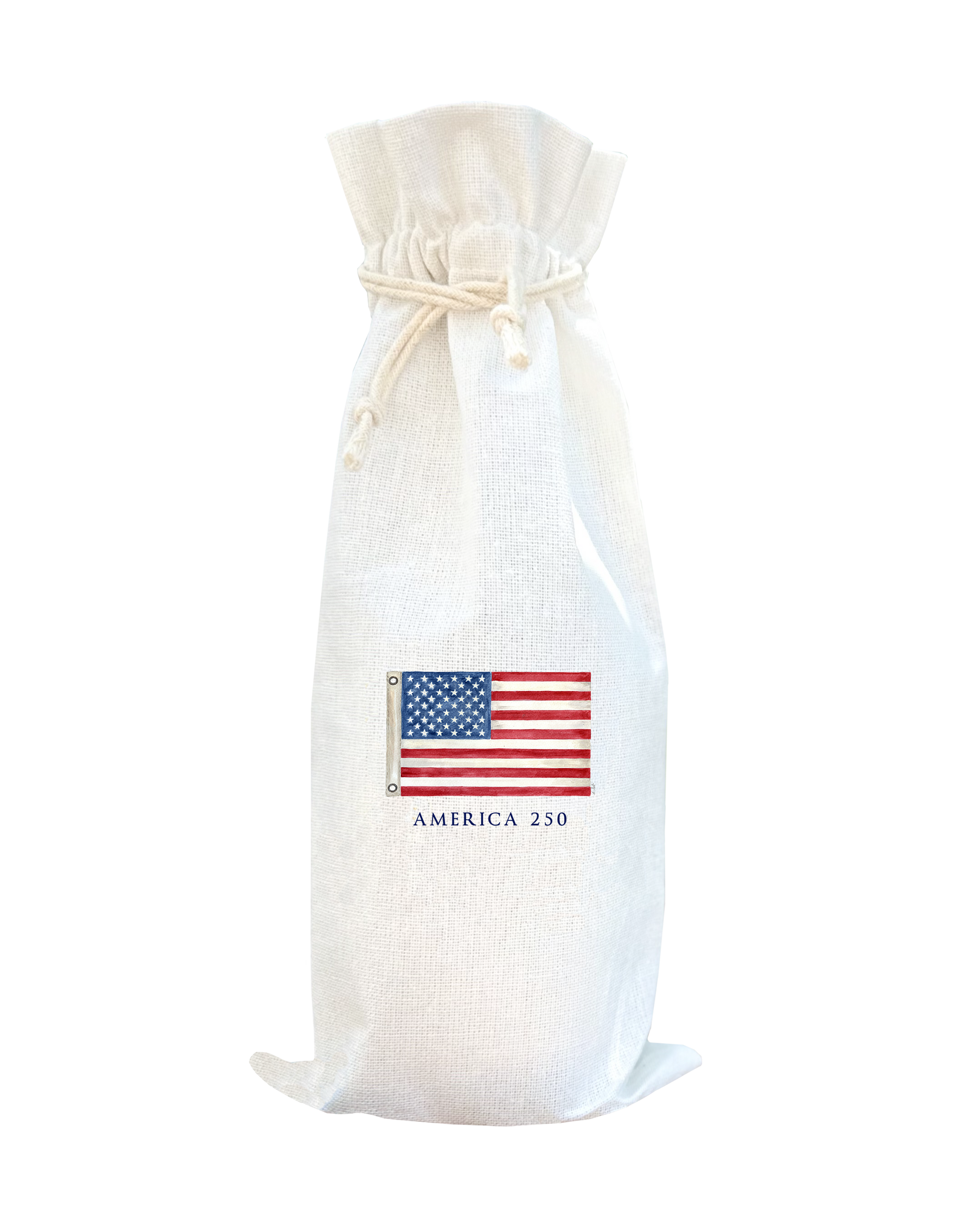american flag with 250 wine bag