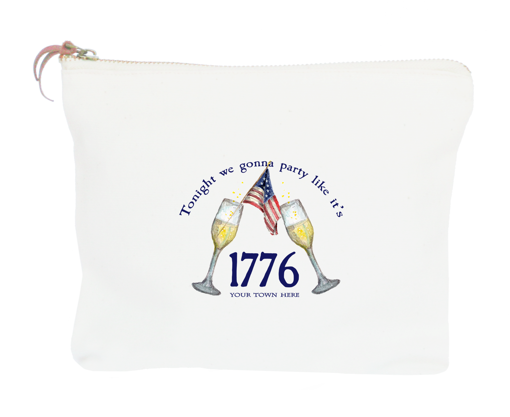tonight i'm gonna party 1776  zipper pouch