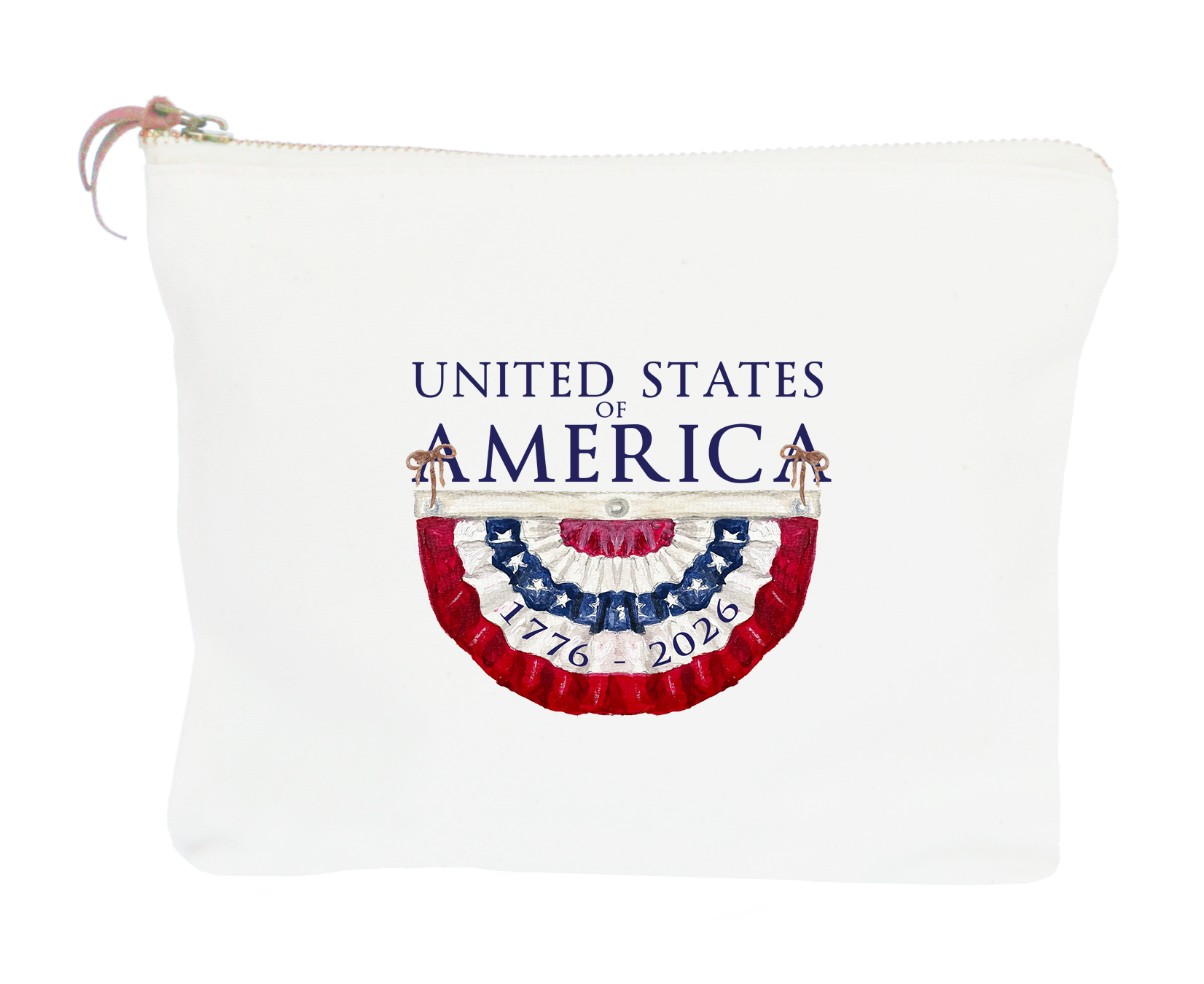 united states of america with bunting  zipper pouch