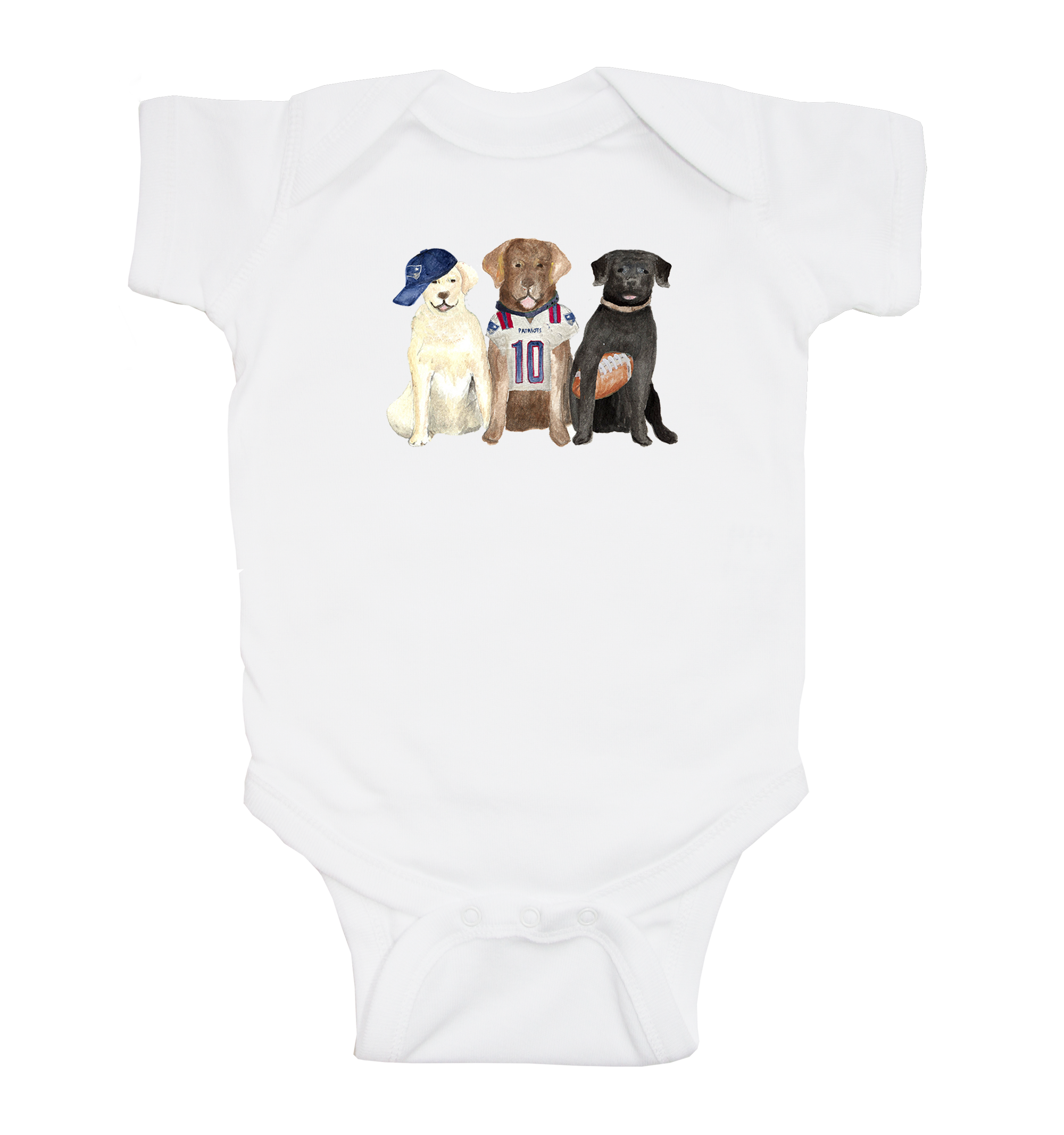 three labs patriots baby snap up short sleeve