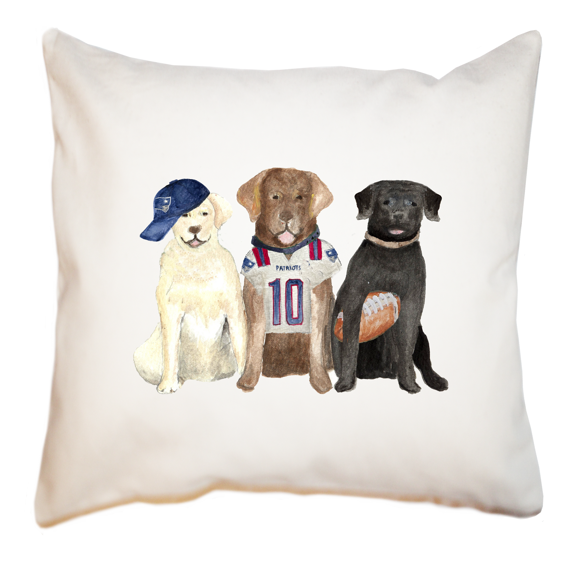 three labs patriots square pillow
