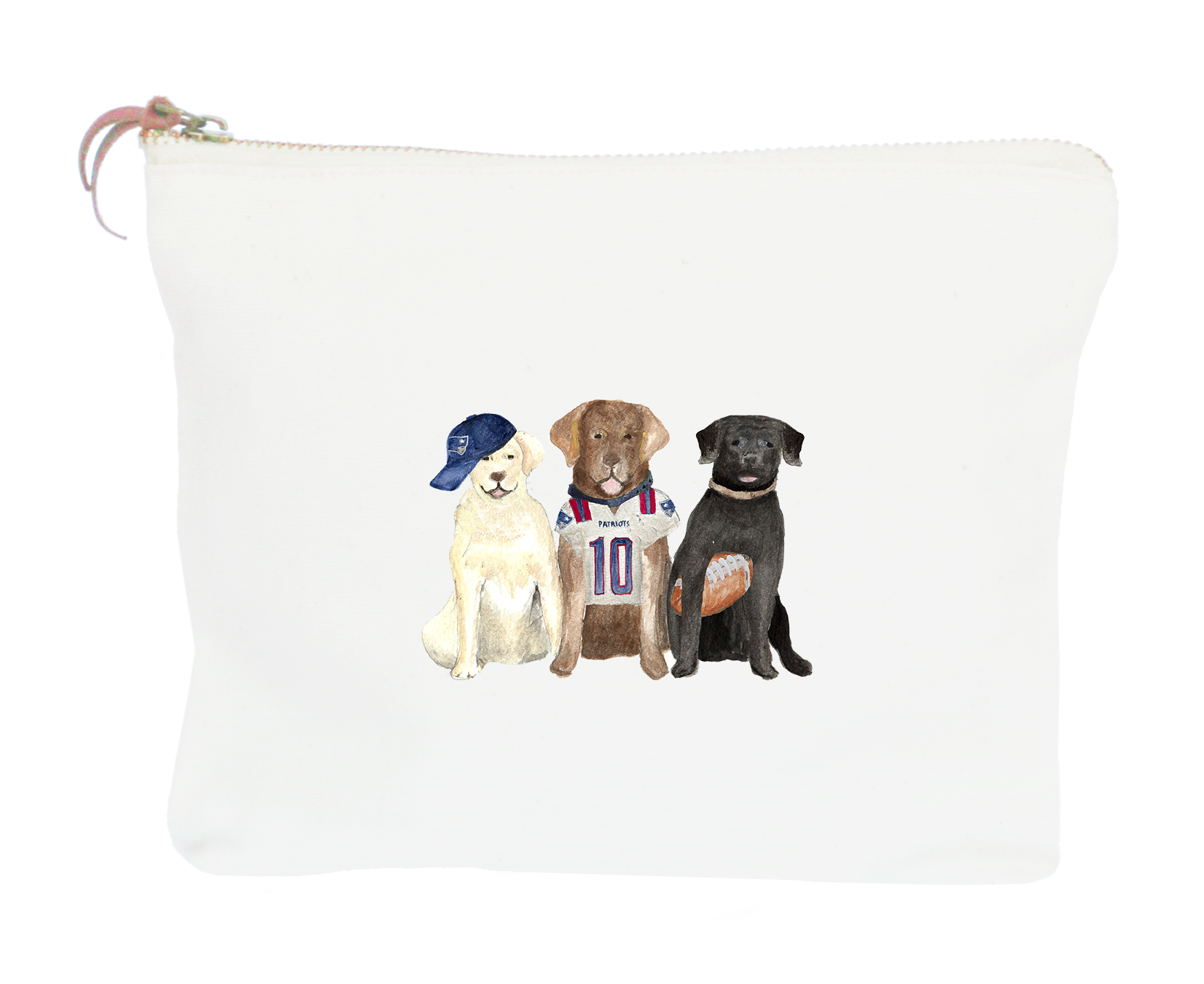 three labs patriots zipper pouch
