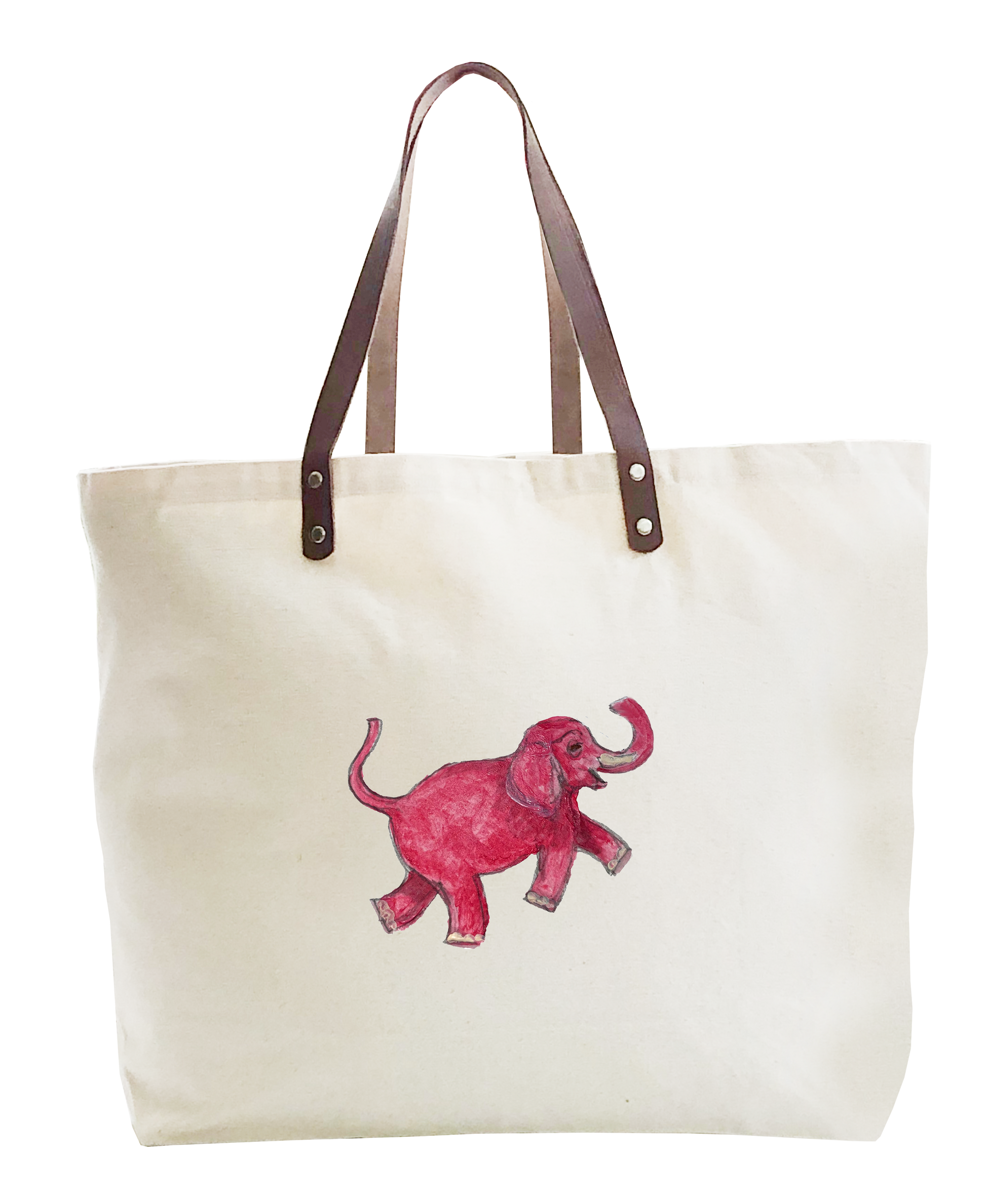 pink elephant large tote