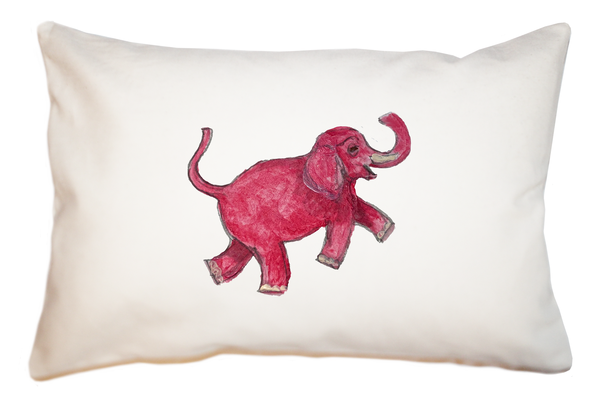 pink elephant large rectangle pillow