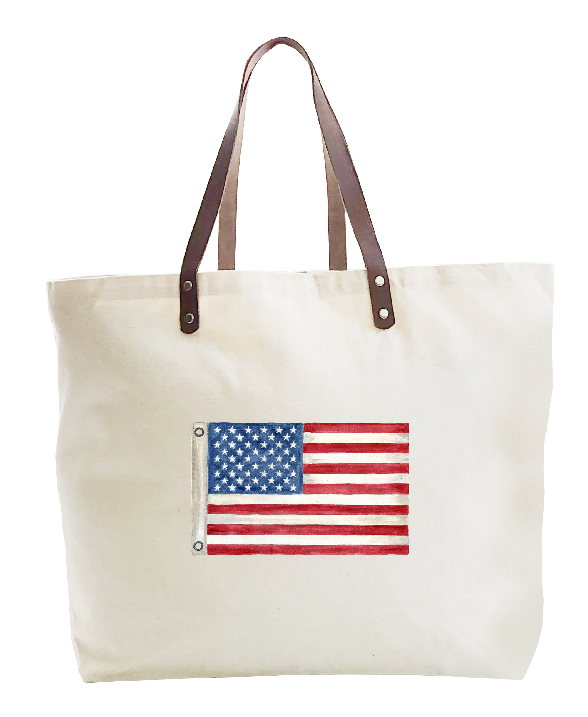 american flag with 50 stars large tote