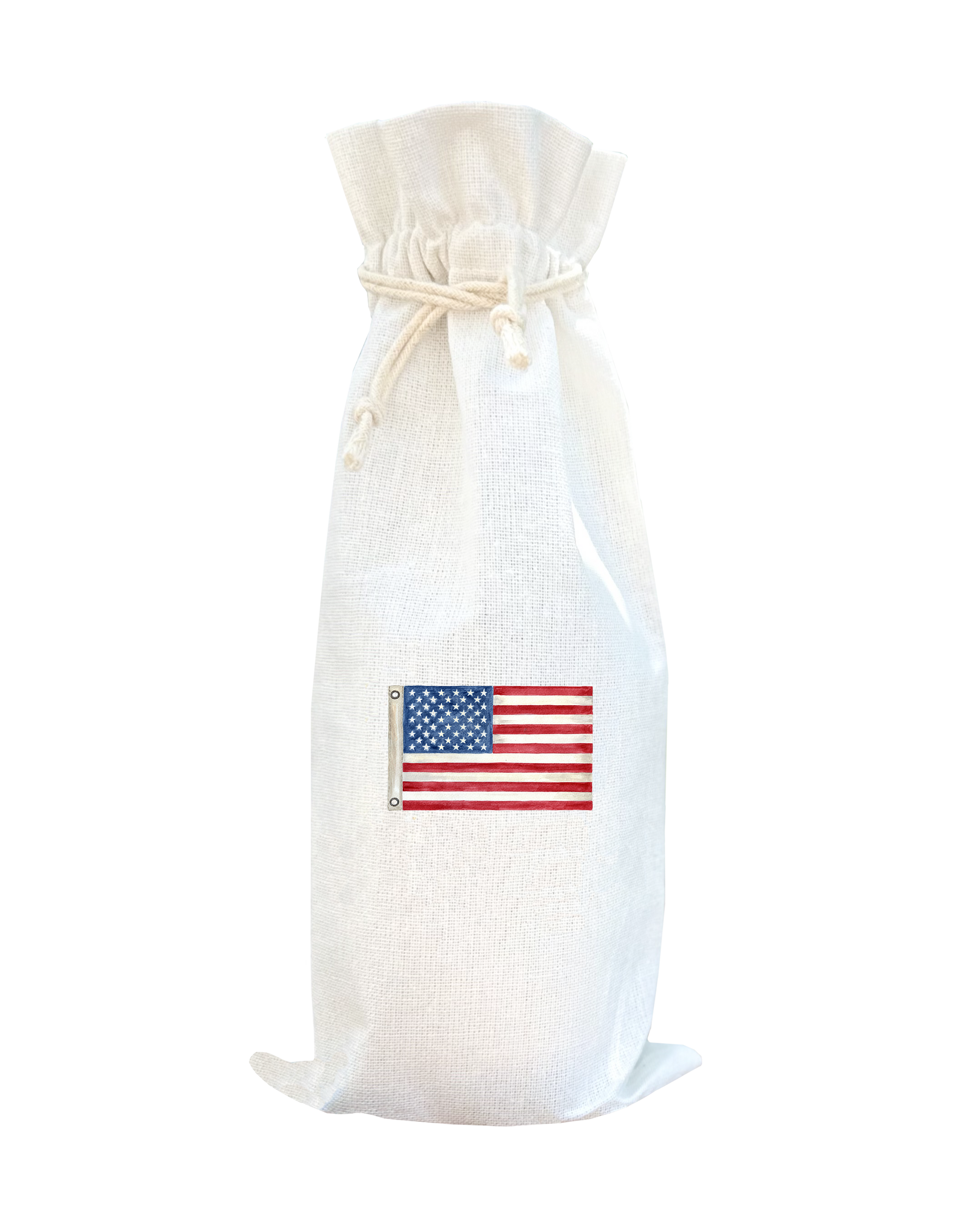 american flag with 50 stars wine bag